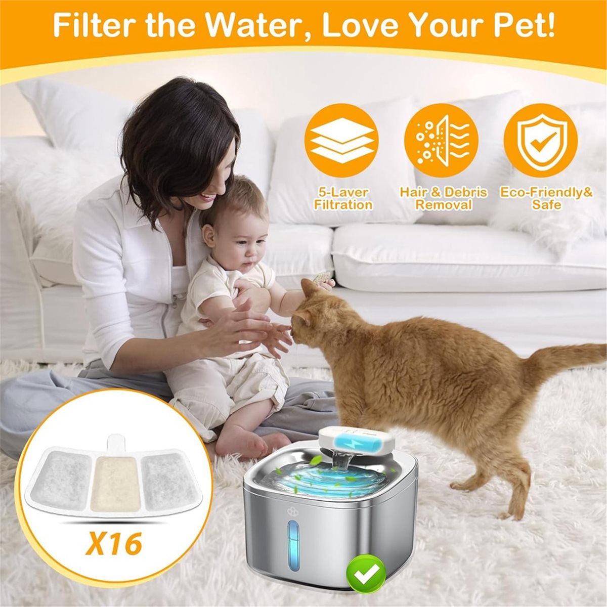 Aug.A632F-16PCS PW04 3.5L Kabl - Pet Water Fountain incelemesi ve fiyatı